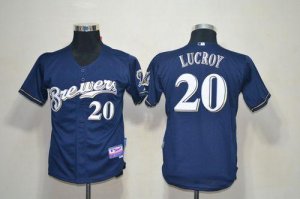 Jerseys Factory Cheap Brewers #20 Jonathan Lucroy Blue Cool Base