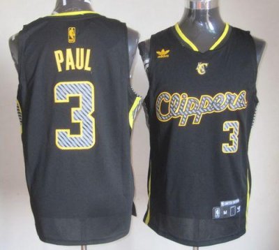 Jerseys Factory Cheap Clippers #3 Chris Paul Black Electricity F