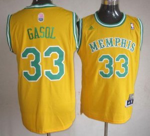 Jerseys Factory Cheap Grizzlies #33 Marc Gasol Yellow ABA Hardwo