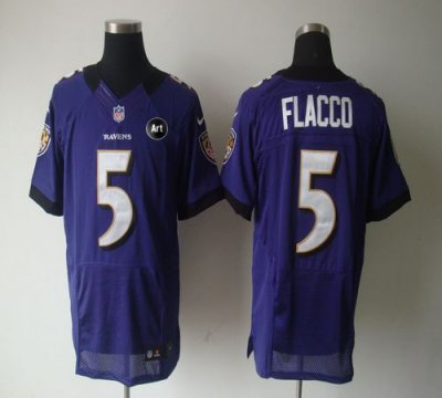 Jerseys Factory Cheap Nike Ravens #5 Joe Flacco Purple Team Colo