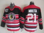 Jerseys Factory Cheap Blackhawks #21 Stan Mikita Red/Black 75TH