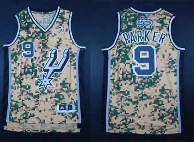 Jerseys Factory Cheap Spurs #9 Tony Parker Camo Stitched NBA Jer
