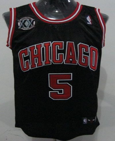 Jerseys Factory Cheap Bulls #5 Carlos Boozer Black With 20TH Emb