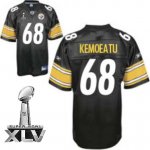 Jerseys Factory Cheap Steelers #68 Chris Kemoeatu Black Super Bo