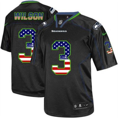 Jerseys Factory Cheap Nike Seahawks #3 Russell Wilson Black Men'