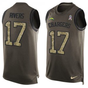 Jerseys Factory Cheap Nike Chargers #17 Philip Rivers Green Men'