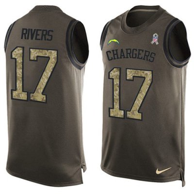 Jerseys Factory Cheap Nike Chargers #17 Philip Rivers Green Men'