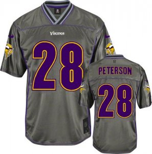 Jerseys Factory Cheap Nike Vikings #28 Adrian Peterson Grey Men'