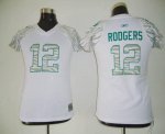 Jerseys Factory Cheap Packers #12 Aaron Rodgers White Women's Ze