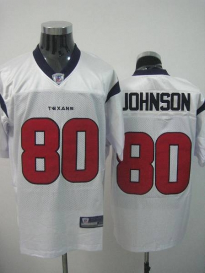Jerseys Factory Cheap Texans A. Johnson #80 White Stitched NFL J - Click Image to Close