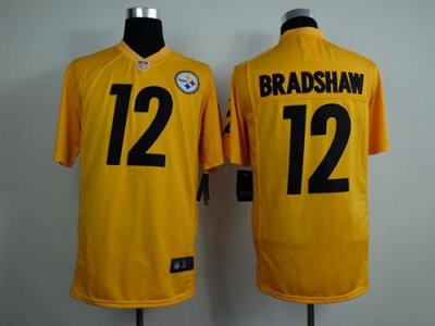 Jerseys Factory Cheap Nike Steelers #12 Terry Bradshaw Gold Men'
