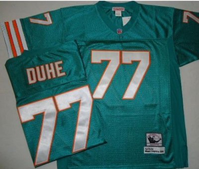 Jerseys Factory Cheap Mitchell And Ness Dolphins #77 AJ Duhe Gre