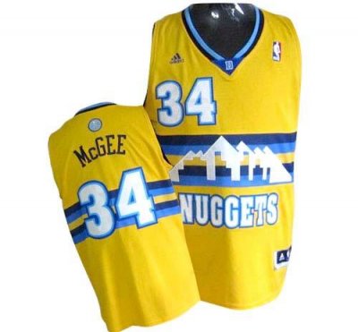 Jerseys Factory Cheap Nuggets #34 JaVale McGee Yellow Alternate