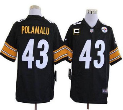 Jerseys Factory Cheap Nike Steelers #43 Troy Polamalu Black Team