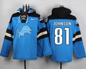 Jerseys Factory Cheap Nike Lions #81 Calvin Johnson Blue Player