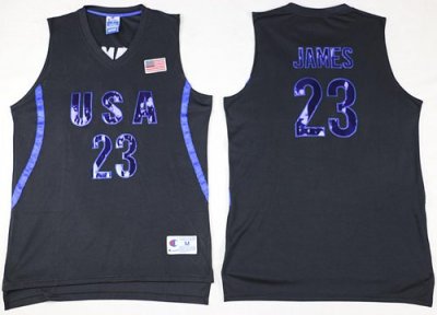 Jerseys Factory Cheap Nike Team USA #23 LeBron James Black 2016