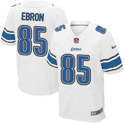 Jerseys Factory Cheap Nike Lions #85 Eric Ebron White Men's Stit