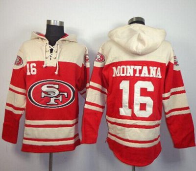Jerseys Factory Cheap Nike 49ers #16 Joe Montana Red Sawyer Hood