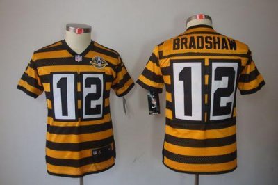 Jerseys Factory Cheap Nike Steelers #12 Terry Bradshaw Black/Yel