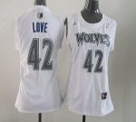 Jerseys Factory Cheap Timberwolves #42 Kevin Love White Women Fa