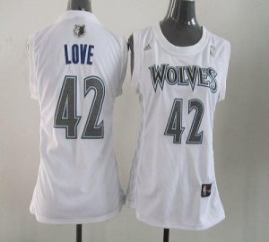 Jerseys Factory Cheap Timberwolves #42 Kevin Love White Women Fa