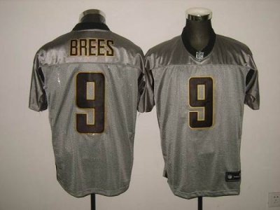Jerseys Factory Cheap Saints #9 Drew Brees Grey Shadow Stitched