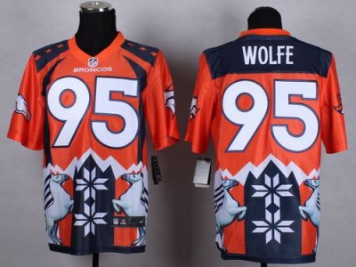 Jerseys Factory Cheap Nike Broncos #95 Derek Wolfe Orange Men's