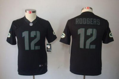 Jerseys Factory Cheap Nike Packers #12 Aaron Rodgers Black Impac