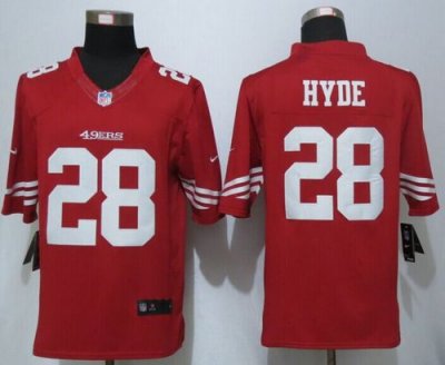 Jerseys Factory Cheap Nike 49ers #28 Carlos Hyde Red Team Color