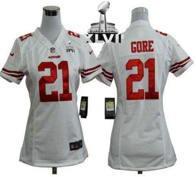Jerseys Factory Cheap Nike 49ers #21 Frank Gore White Super Bowl