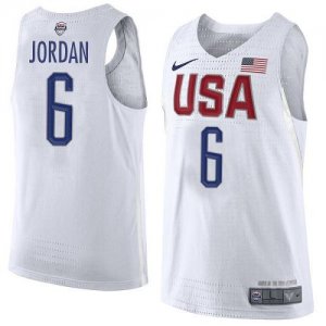 Jerseys Factory Cheap Nike Team USA #6 DeAndre Jordan White 2016