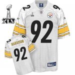 Jerseys Factory Cheap Steelers #92 James Harrison White Super Bo