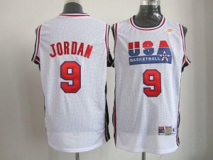 Jerseys Factory Cheap Team USA #9 Michael Jordan White Throwback