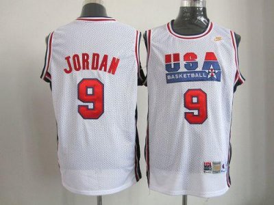 Jerseys Factory Cheap Team USA #9 Michael Jordan White Throwback