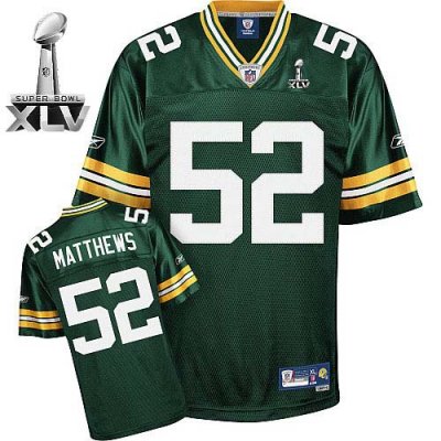 Jerseys Factory Cheap Packers #52 Clay Matthews Green Super Bowl