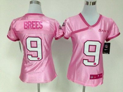 Jerseys Factory Cheap Nike Saints #9 Drew Brees New Pink Women's