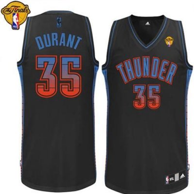 Jerseys Factory Cheap Thunder #35 Kevin Durant Black Finals Patc