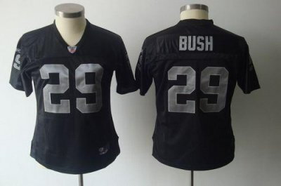 Jerseys Factory Cheap Raiders #29 Micheal Bush Black Women's Tea