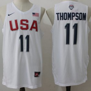 Jerseys Factory Cheap Nike Team USA #11 Klay Thompson White 2016