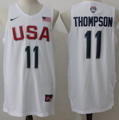 Jerseys Factory Cheap Nike Team USA #11 Klay Thompson White 2016