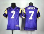 Jerseys Factory Cheap Tigers #7 Tyrann Mathieu Purple Embroidere