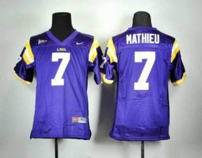 Jerseys Factory Cheap Tigers #7 Tyrann Mathieu Purple Embroidere