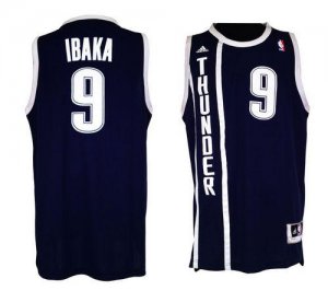 Jerseys Factory Cheap Thunder #9 Serge Ibaka Blue Alternate Stit