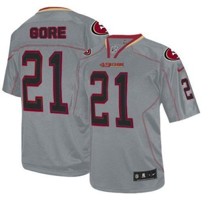 Jerseys Factory Cheap Nike 49ers #21 Frank Gore Lights Out Grey