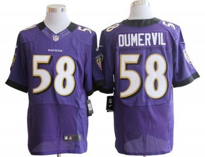 Jerseys Factory Cheap Nike Ravens #58 Elvis Dumervil Purple Team