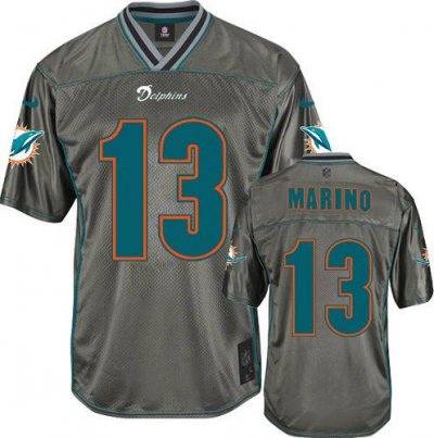 Jerseys Factory Cheap Nike Dolphins #13 Dan Marino Grey Men's St