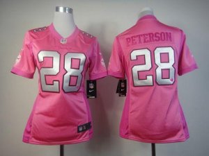 Jerseys Factory Cheap Nike Vikings #28 Adrian Peterson Pink Wome