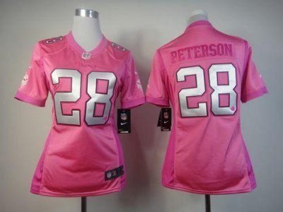 Jerseys Factory Cheap Nike Vikings #28 Adrian Peterson Pink Wome