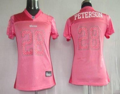 Jerseys Factory Cheap Vikings #28 Adrian Peterson Red Women's Sw