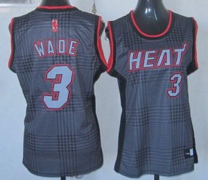 Jerseys Factory Cheap Heat #3 Dwyane Wade Black Women's Rhythm F